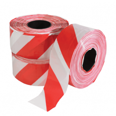 WARNING TAPE -RED & WHITE ROLL