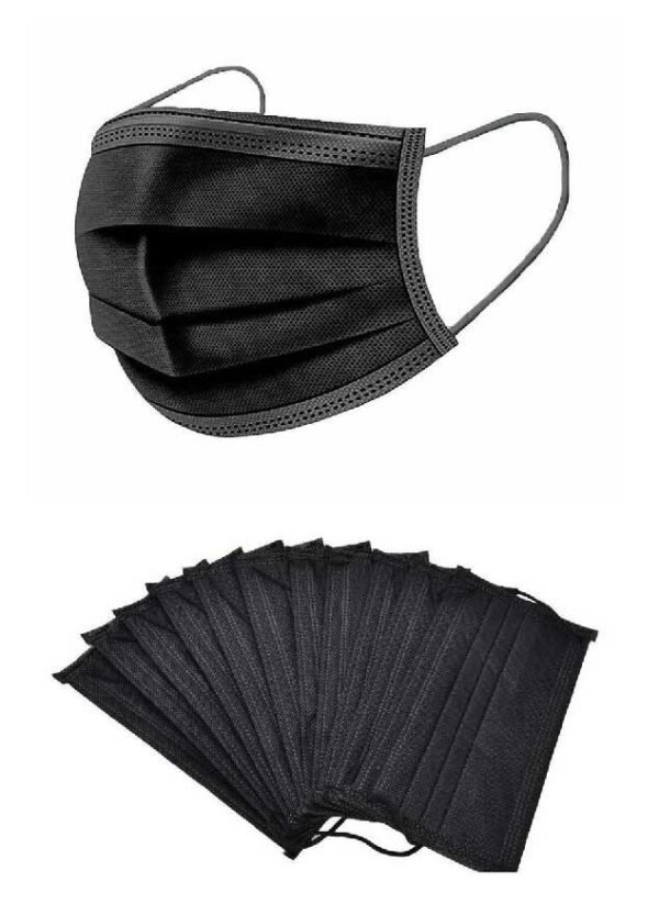 3-Ply Disposable Face Mask- Black