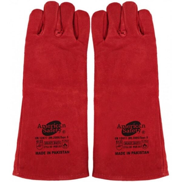 Welding Gloves -Leather -RED - Image 5